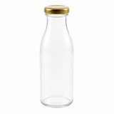 250ml Clear Glass Milk & Juice Bottle | 38mm Twist-Off Neck | Reusable Glass Bottle