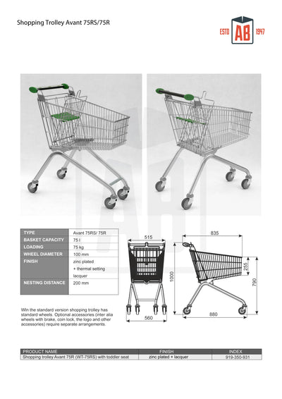 75L Compact Shopping Trolley – Avant Series