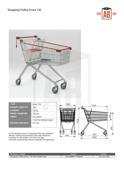130L Large Shopping Trolley – Avant Series
