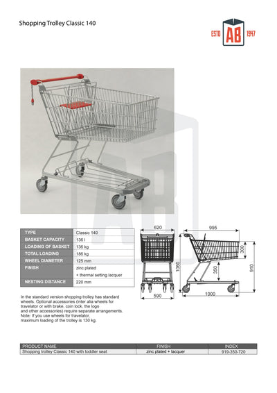 140L Standard Shopping Trolley – Classic Series