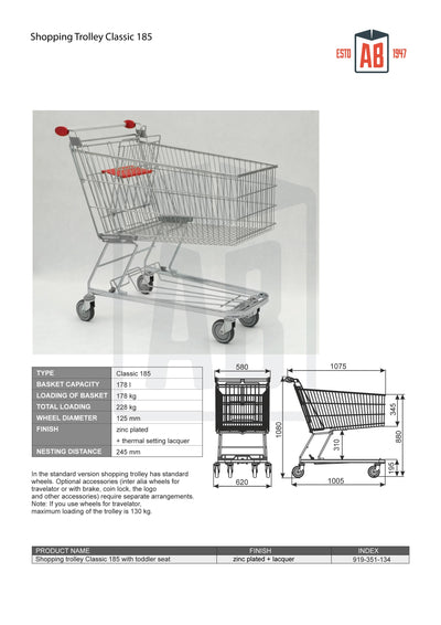 185L Extra-Large Shopping Trolley – Classic Series
