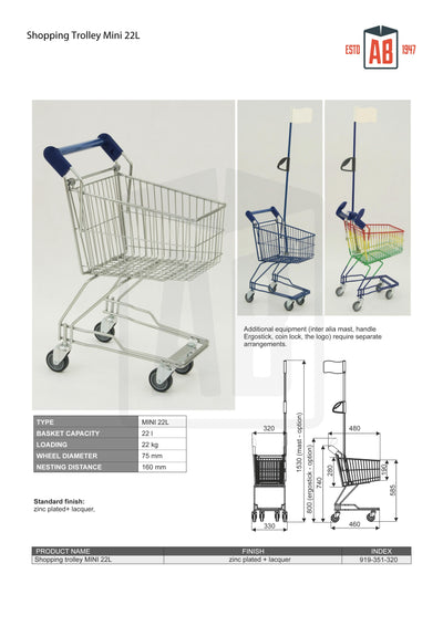 Mini 22L Shopping Trolley