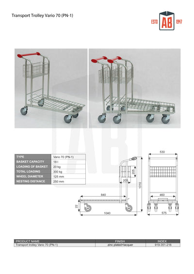 Vario 70 Transport Trolley – Multipurpose Commercial Hauler