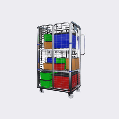 Carro de cuatro lados para la recogida de mercancías