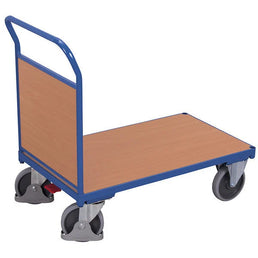 Platform Trolley – 1325x800x1015mm – Closed Push Handle – 500kg Load Capacity – Blue RAL 5010