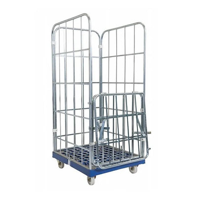 4-Sided Roll Container – 810x720x1620mm, Electrolytically Galvanized, Removable Gates, 500kg Capacity