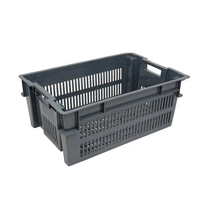 Stack and Nest Tray – 600x400x230mm – 33 Litres – Perforated Plastic Tray