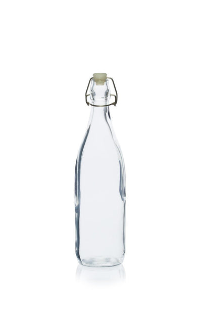 Botella de vidrio con tapón oscilante para agua, jugo o limonada de 950 ml