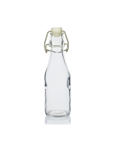 Botella de vidrio con tapón abatible de 250 ml para agua, jugo o limonada