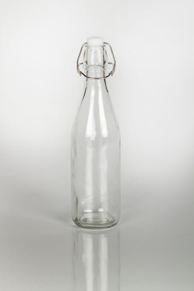 Botella de vidrio con tapón oscilante para agua, jugo o limonada de 500 ml
