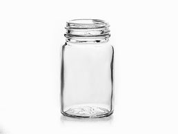 Tarro de vidrio de sílex blanco de 60 ml para polvo