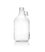 Frasco de vidrio claro de 0.5 galones (64 oz) con asa