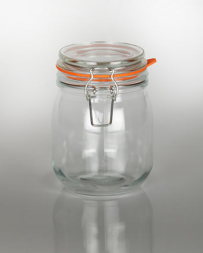 Tarro de vidrio con clip para horno de 750 ml