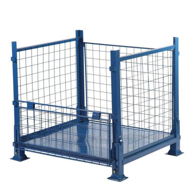 Plataforma de palets con jaula plegable
