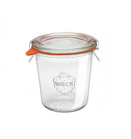 Frasco de vidrio Weck de 290 ml con tapa, aro y clips