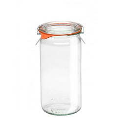 Frasco de vidrio Weck de 340 ml con tapa, aro y clips
