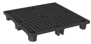 Nestable plastic pallet 1100x1100x145mm with raised edge and 9-leg base