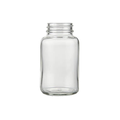 4oz (120ml) Clear Powder Jar – White Flint Glass Jar for Cosmetics & Beauty Products