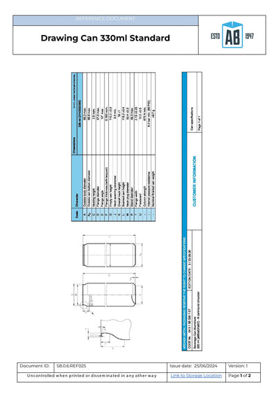 Lata de Bebida de Aluminio 330ml