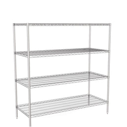 Zinc Wire Shelving – Static Unit 1590mm High | 4 Tier Heavy Duty Storage Rack