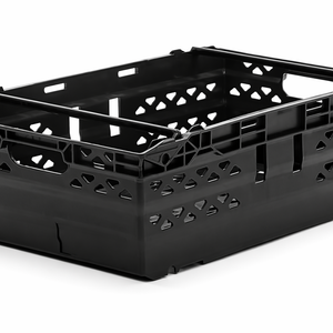 35 Litre Supermarket Bale Arm Crate – Black (Pack of 6) | Stack & Nest Euro Crates