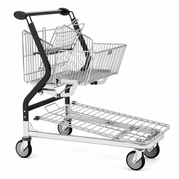 Carro de Transporte Vario 90S – Carro de Cesta Plegable con Plataforma de Alambre