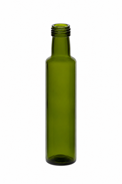 Botella de aceite de vidrio Dorica verde de 500 ml (cuello de rosca)