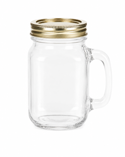Frasco de vidrio Mason de 450 ml con asa