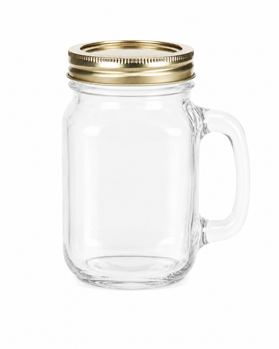 Frasco de vidrio Mason de 450 ml con asa