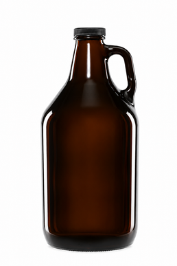 Growler de vidrio ámbar de 64 oz/1.84 litros con asa