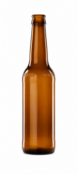Botella de cerveza ámbar de cuello corona de 330ml