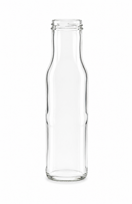 Botella de salsa de vidrio redonda de 250 ml