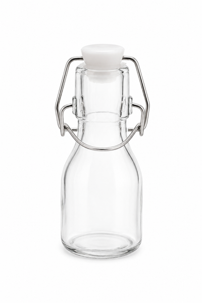 Botella de vidrio miniatura para agua/jugo/limonada de 70 ml