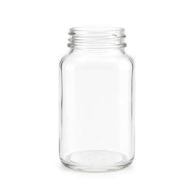 Botella de polvo de vidrio de flint blanco de 120 ml (4 oz)