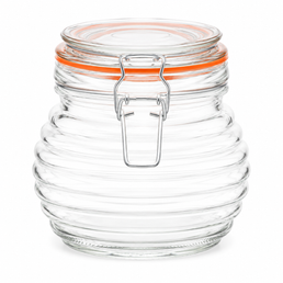 Tarro de vidrio acanalado Beehive Kilnclip de 650 ml