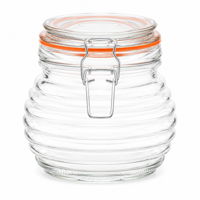 Tarro de vidrio acanalado Beehive Kilnclip de 650 ml