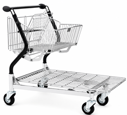 Carro de Transporte Vario 110S – Carro de Cesta Plegable con Plataforma de Alambre