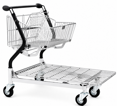 Carro de Transporte Vario 110S – Carro de Cesta Plegable con Plataforma de Alambre