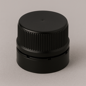 Tapa de plástico negro de 31.5MM con evidencia de manipulación y forro de EPE