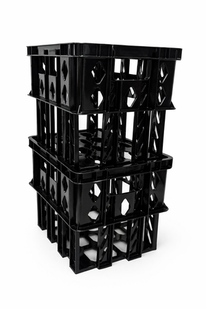 HDPE plastic poly basket crate for 6 x 2L bottles without internal dividers