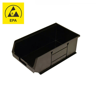 Electro Conductive Small Parts Bins | Black ESD Storage Containers