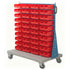 Mobile Small Parts Trolley with Bins | Louvred Panel Storage on Wheels