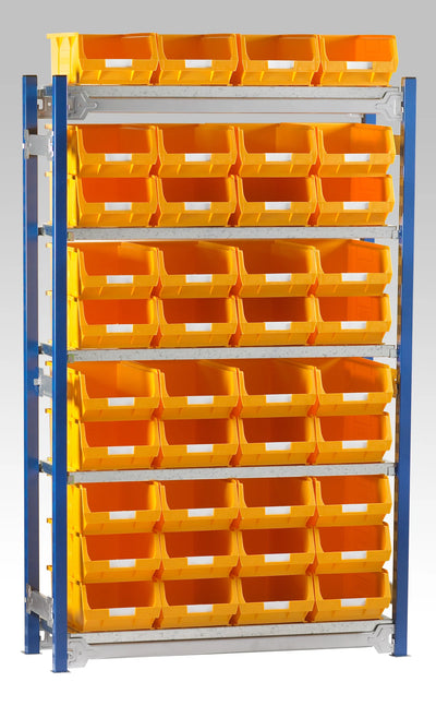 Single Starter Bay Shelving with Bin Kits | Freestanding Small Parts Storage