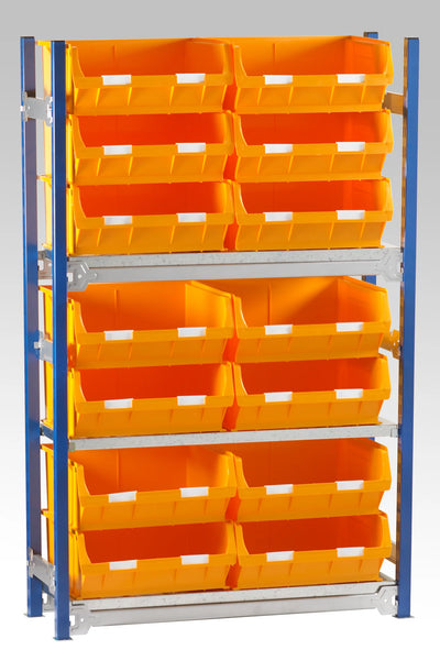 Single Starter Bay Shelving with Bin Kits | Freestanding Small Parts Storage