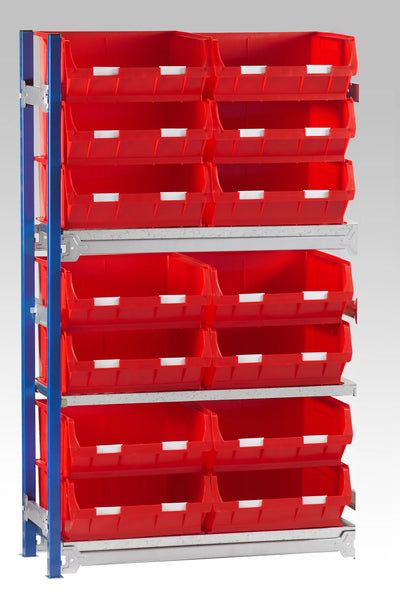 Single Extension Bay Shelving with Bin Kits | Add-On Small Parts Storage Unit