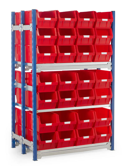 Double Starter Bay Shelving with Bin Kits | Heavy-Duty Small Parts Storage