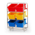 6 Bin Ingredients Trolley Epoxy Coated Mild Steel Mobile Storage Rack for 34 Litre Containers