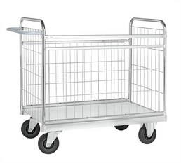 Galvanised Parcel Trolley with Detachable Sides – 300 kg Capacity – 1590 x 650 x 1025 mm