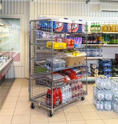 Wire Trolley – 3 Sided Galvanised Roll Cage | 400kg Capacity