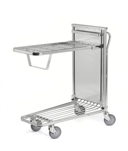 Ergonomic Shop Trolley with Spring-Loaded Shelf – Stackable Storage Trolley | 90kg Dynamic Load Capacity
